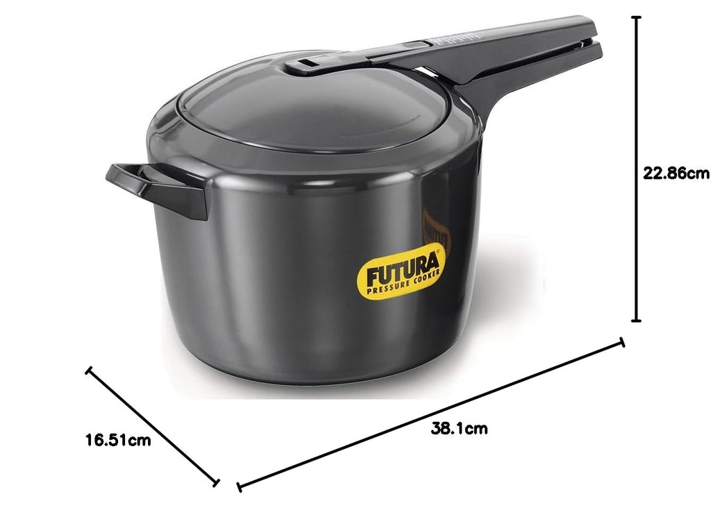 Hawkins Futura Hard Anodised Pressure Cooker, 9 Litre, Black (FP90)