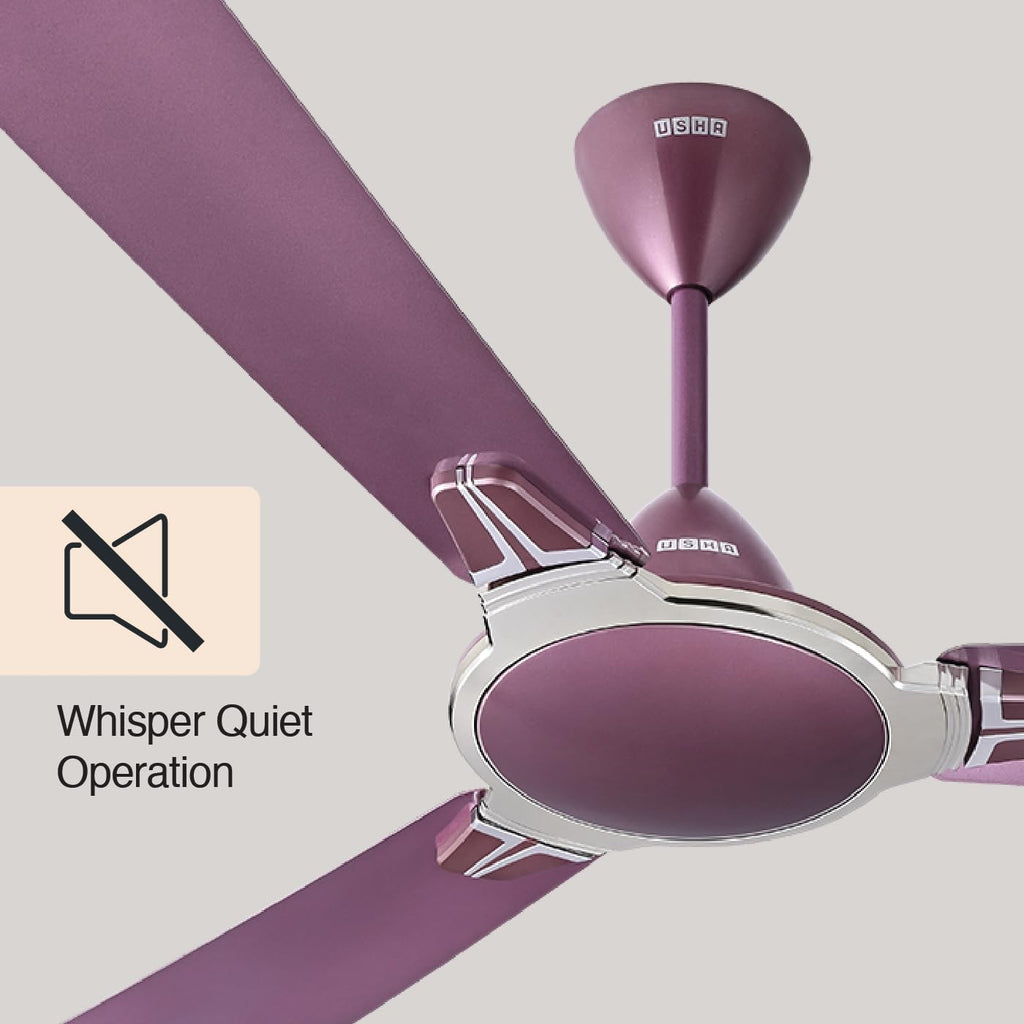 USHA Striker Platinum 1200mm Energy Saving High Speed Scratch & Dust Resistant Decorative Ceiling Fan |1star| ISI Certified ||Pearl White||Lavender Chrome|