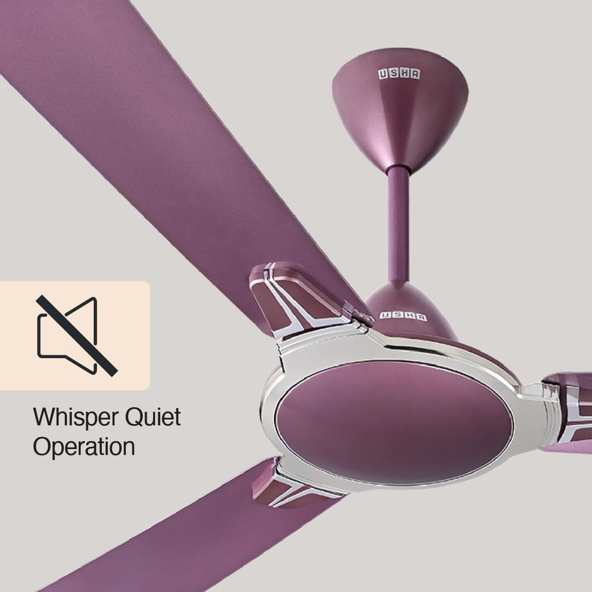 USHA Striker Platinum 1200mm Energy Saving High Speed Scratch & Dust Resistant Decorative Ceiling Fan |1star| ISI Certified ||Pearl White||Lavender Chrome|