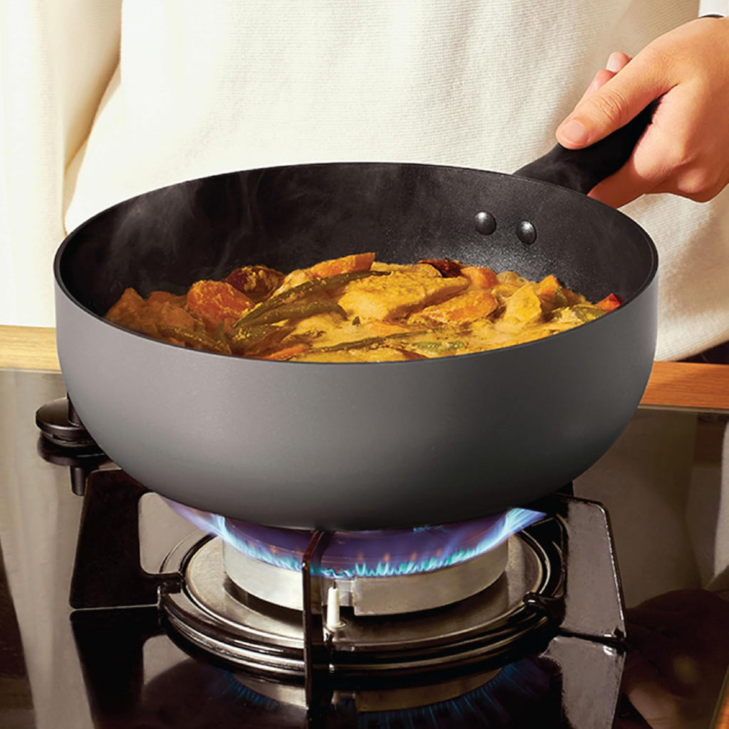 Meyer Bauhaus Aluminium Non Stick Saucier, 24cm/3.3L, Grey