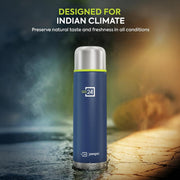 Stainless Steel Water Bottle Flamingo Denim Blue 1000ml