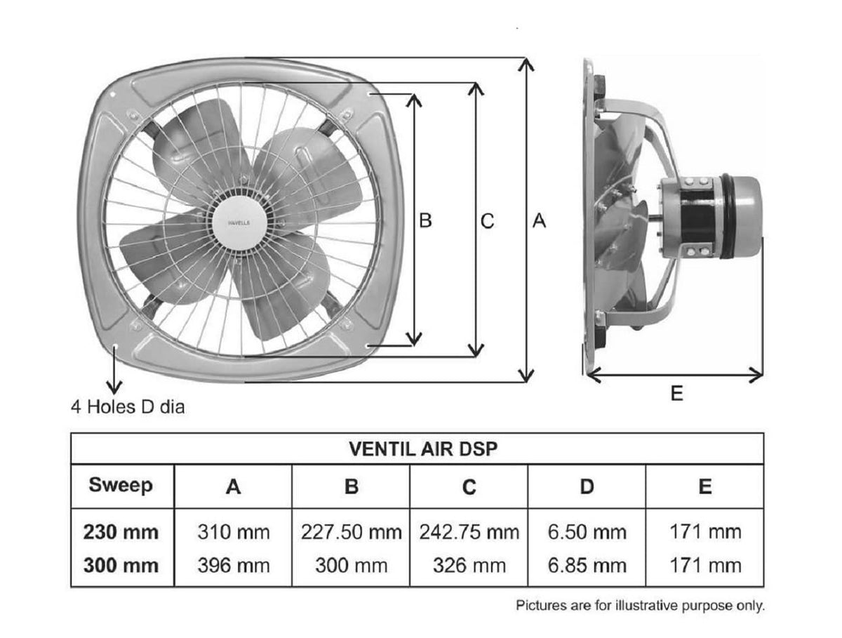 Havells Ventil Air DSP 300mm Exhaust Fan | Strong Air Suction, Rust Proof Body |Suitable for Bathroom, Kitchen, and Office| Warranty: 2 Years | (Pack of 1, Choco Brown)