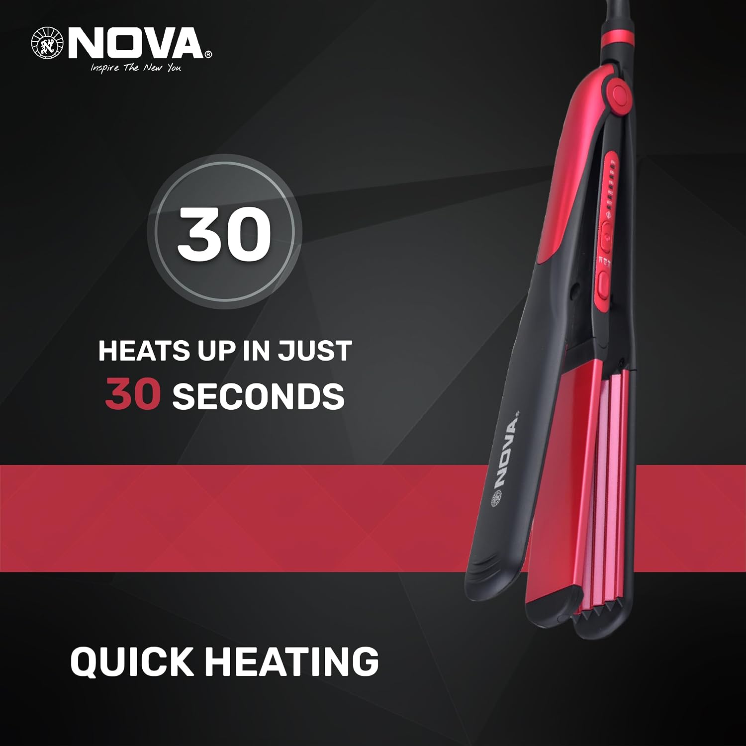 NOVA 2 in 1 NHS 801 Hair Straightener (Black, Pink)