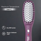 VEGA PROFESSIONAL Mighty Mini Hair Straightening Brush For Women With Ceramic Bristles, Overheating Protection Technology