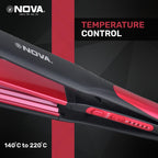 NOVA 2 in 1 NHS 801 Hair Straightener (Black, Pink)