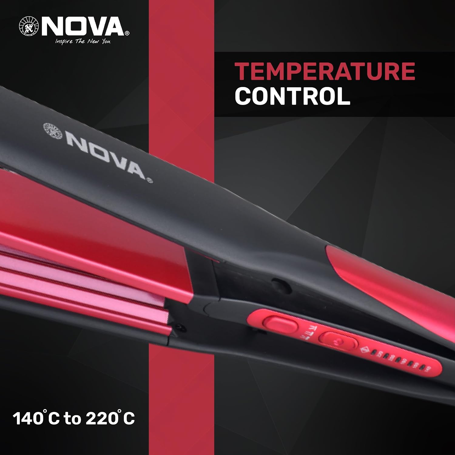 NOVA 2 in 1 NHS 801 Hair Straightener (Black, Pink)