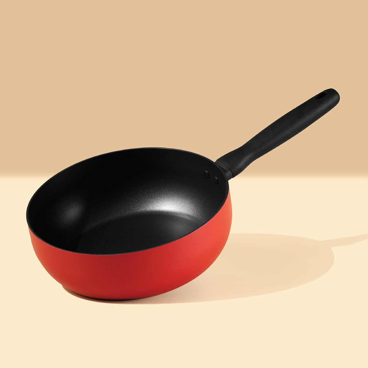 Meyer Bauhaus Aluminium Non Stick Saucier, 24cm/3.3L, Red