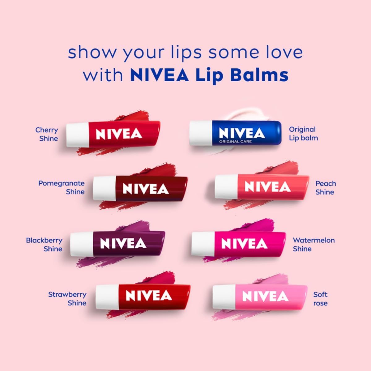 NIVEA Cherry Shine 4.8g Lip Balm|24 H Melt in Moisture Formula|Natural Oils|Glossy Finish,4.8 g (Pack of 1)