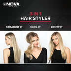 NOVA 2 in 1 NHS 801 Hair Straightener (Black, Pink)
