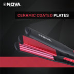 NOVA 2 in 1 NHS 801 Hair Straightener (Black, Pink)