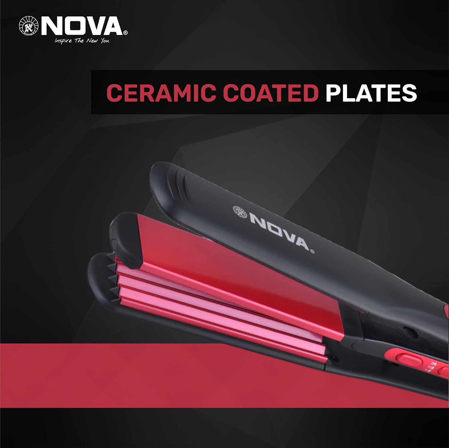 NOVA 2 in 1 NHS 801 Hair Straightener (Black, Pink)