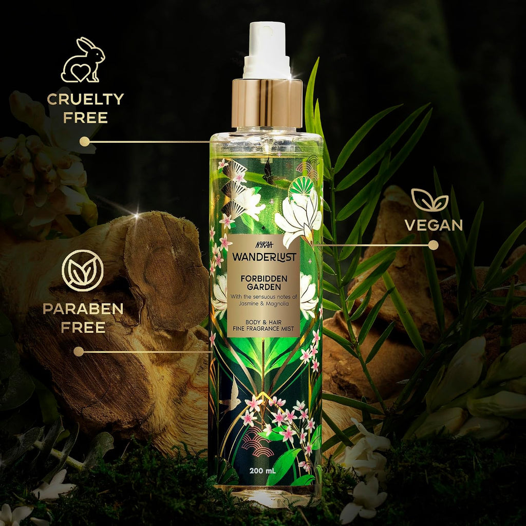 Nykaa Wanderlust Forbidden Garden Body & Hair Fine Fragrance mist 200 ml