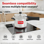 Prestige Popular Plus Svachh Virgin Aluminium Spillage Control Outer Lid Pressure Cooker, 5 L (Silver), 5 Liter