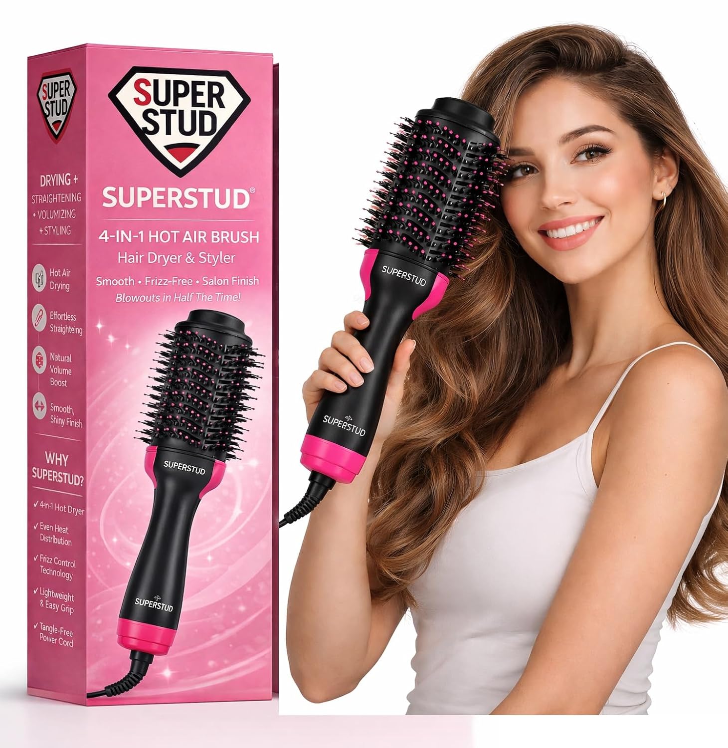Hot Air Brush For Hair || Hair Dryer for Woman, Hair Straightener, Volumizer, Blow Dryer, Styling Professional 4 In 1