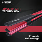 NOVA 2 in 1 NHS 801 Hair Straightener (Black, Pink)