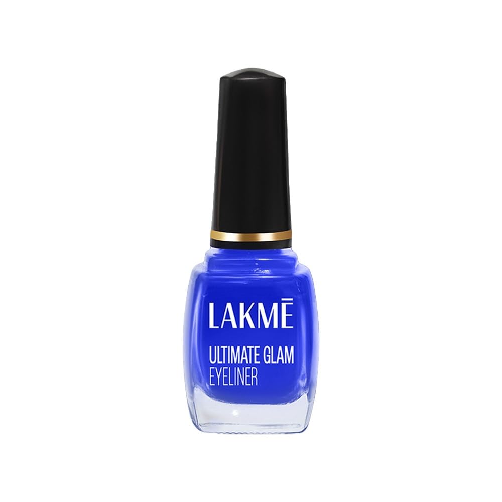 Lakme Ultimate Glam Eye Liner, Semi Matte, Quick drying, Water resistant & Smudgeproof Eye Liner, Blue, 9ml