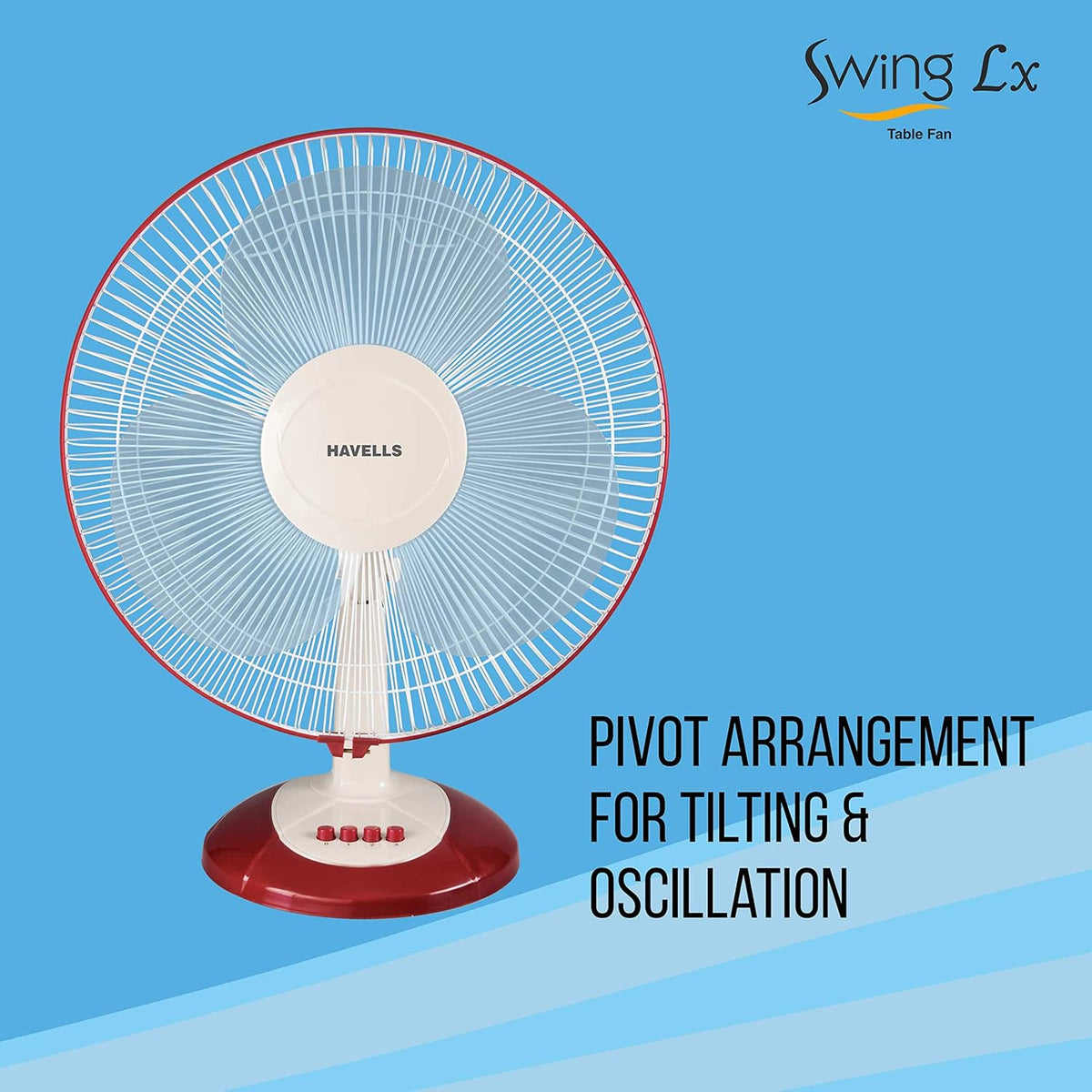 Havells Swing Lx 400mm Table Fan, Cherry