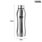 CELLO Aqua Pro Stainless Steel Water Bottle 1000ml Set of 3 Pcs | ISI Certified, Single Walled | Leakproof, Rust Proof, Food Grade, Easy to Carry | Airtight Steel Bottle for Fridge, Office, Gym