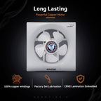 V-Guard Aerotide 6 Exhaust Fan; Speed: 1350 RPM; Sweep: 15 cm and Air Delivery 330 m³/Hr (White) (Blade Size: 6 inch)