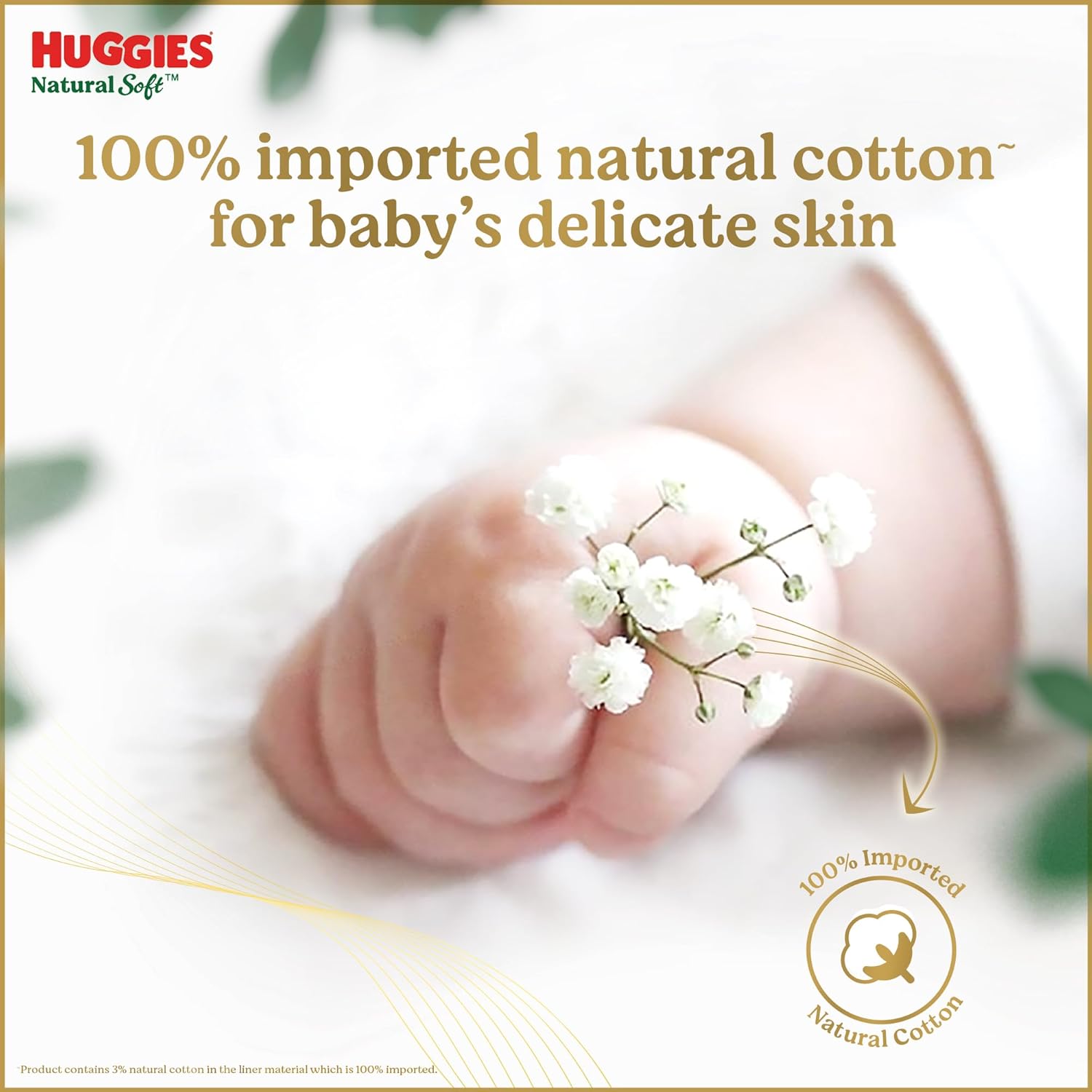 Huggies Natural Soft Premium Baby Diaper Pants, Our No.1 Soft Pants, Large (L) Size (9-14 Kgs), Pack of 50 diapers | Cloud Softness All over with India'...