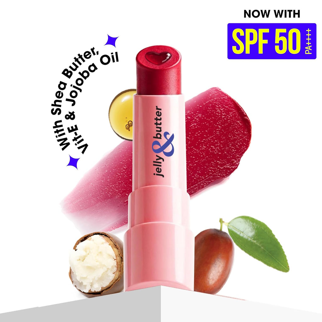 Blue Heaven Jelly & Butter SPF 50 Lip Balm infused with Jojoba Oil, Shea Butter + Vitamin E, smoothens Dry & Chapped Lips, Fades Pigmentation,...