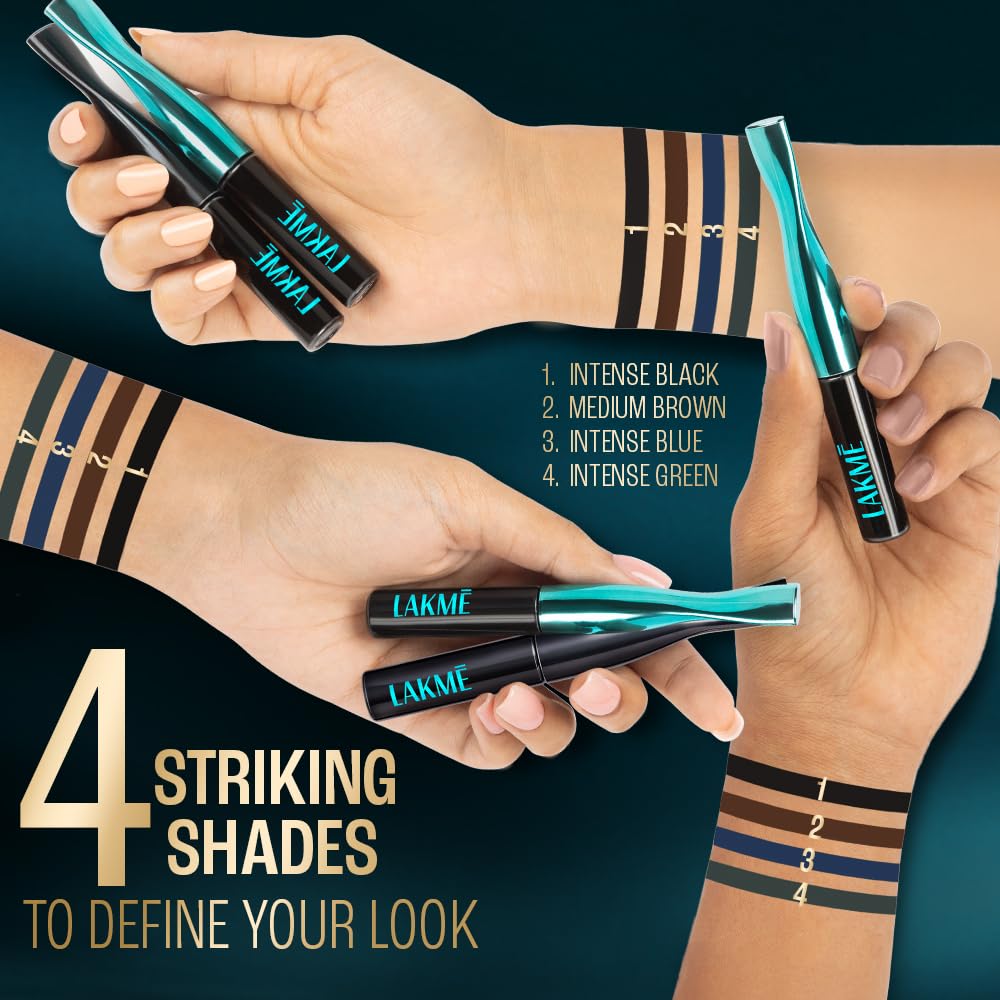 LAKME 9to5 Eyeconic Waterproof Liquid Eyeliner, Intense Black, 4.5 ml, for Precise Eye Definition, with Quick-Dry Formula, Smudgeproof and Waterproof