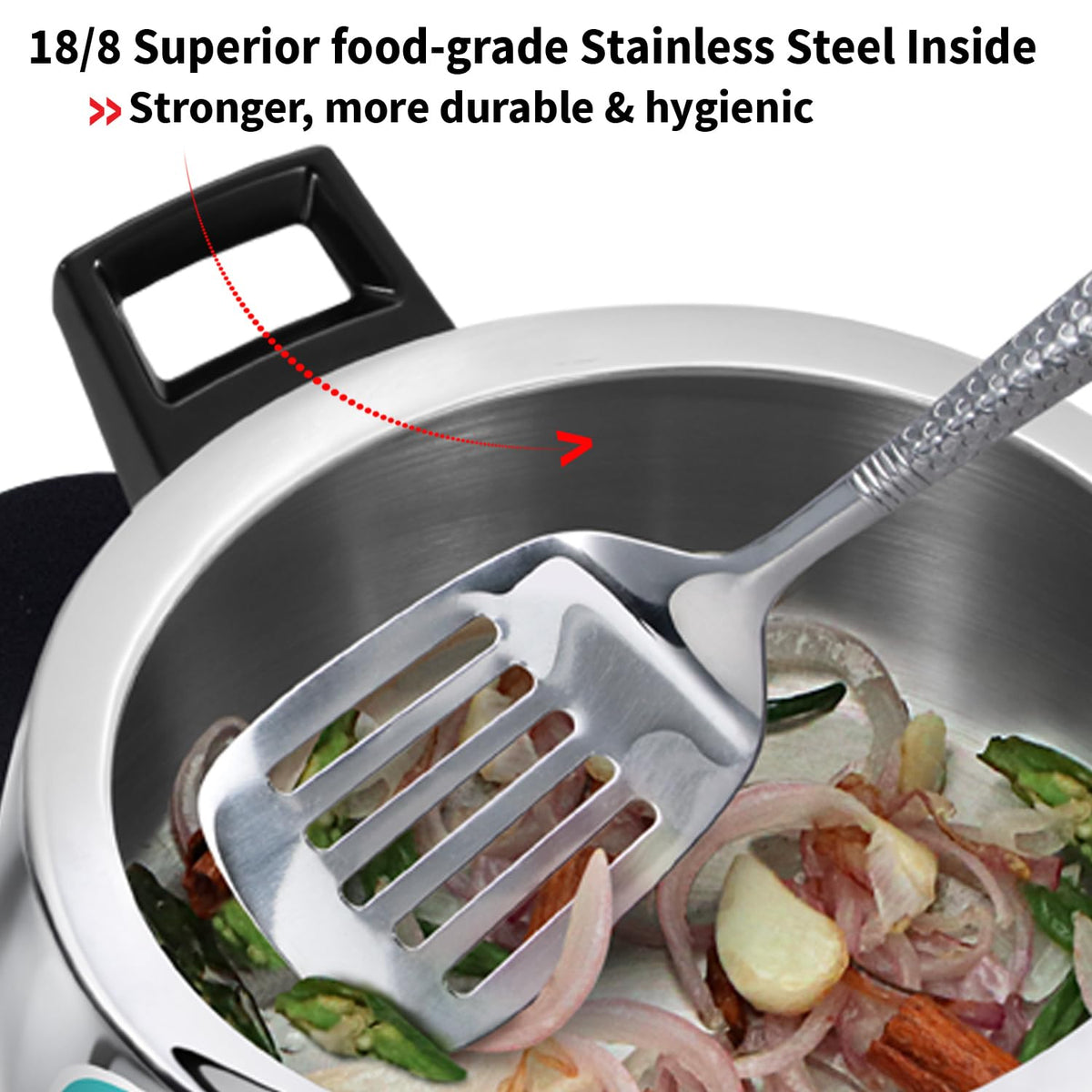 Hawkins Contura 3.5 Litre Triply Stainless Steel Pressure Cooker | Curved Body | Induction & Gas Compatible | Ideal for 4–5 persons | ISI Certified |..