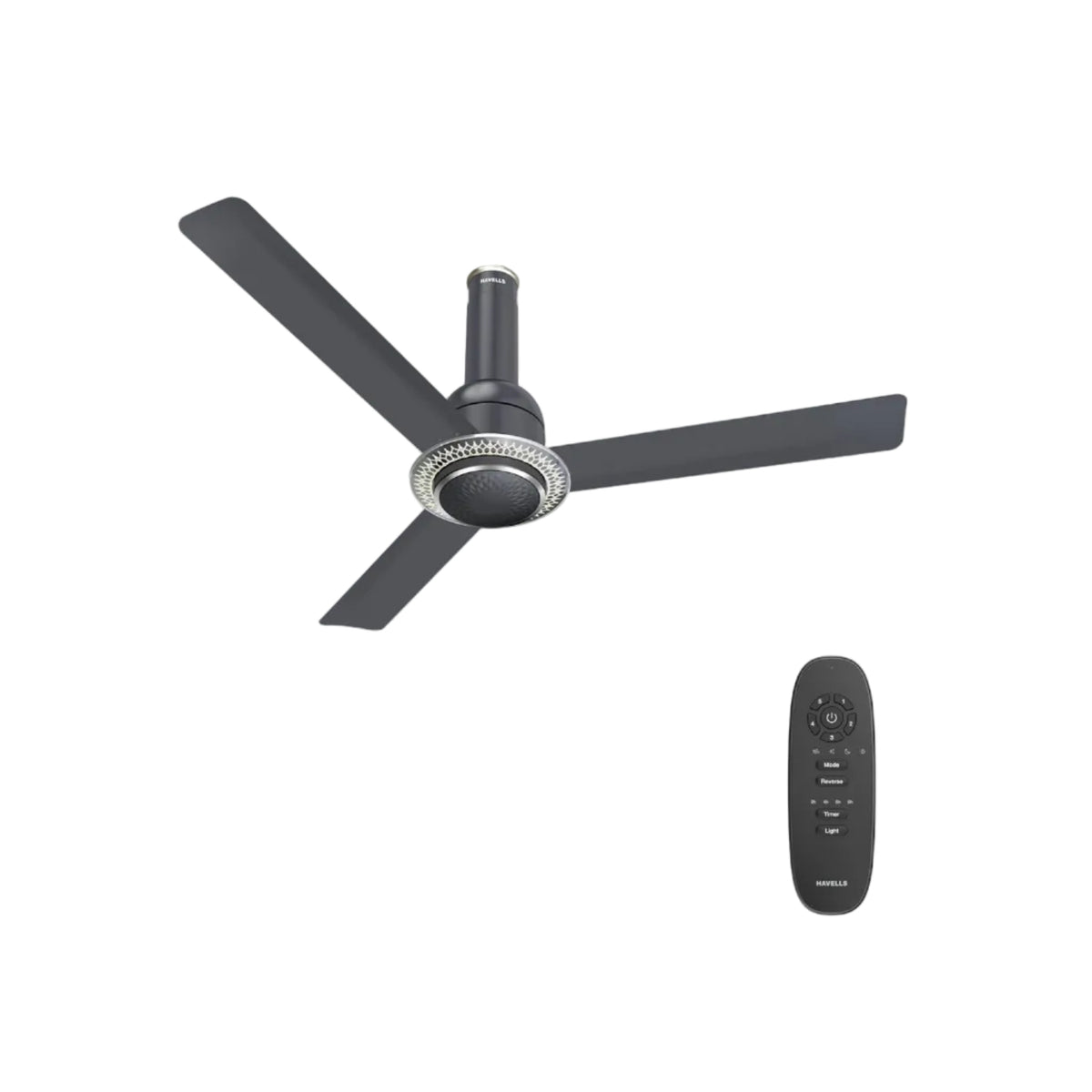 Havells CERA BLDC 1200mm Premium Underlight Ceiling Fan with 100% Pure Copper| Reverse Rotation| Remote Controlled | Watt: 35|Air Flow: 225 cmm|Speed: 350 RPM| 2 Years Manufacturer Warranty (Slate)
