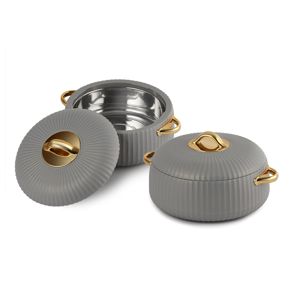 CELLO Aurum Insulated Casserole Hot Pot Box Set of 2 Pcs 1000ml Grey |
