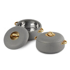 CELLO Aurum Insulated Casserole Hot Pot Box Set of 2 Pcs 1000ml Grey |