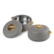 CELLO Aurum Insulated Casserole Hot Pot Box Set of 2 Pcs 1000ml Grey |