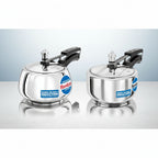 HAWKINS Stainless Steel CONTURA Pressure Cooker 3 litres + Hawkins Stainless Steel Pressure Cooker, 2 litres, Silver