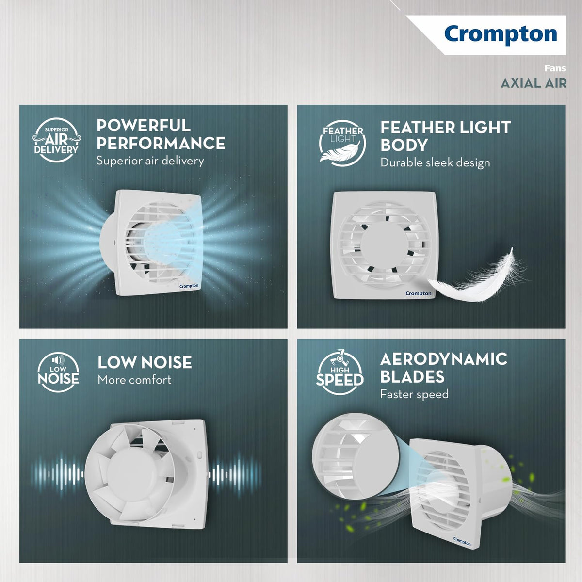 Crompton axial air hi- Speed 100mm Pack of 1