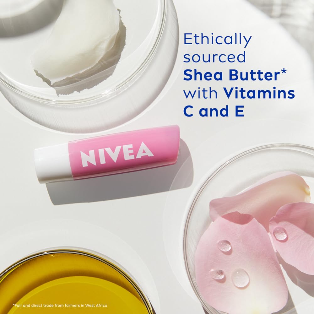 NIVEA Soft Rose Shine 4.8g Lip Balm|24 H Melt in Moisture Formula|Natural Oils|Glossy Finish,4.8 g (Pack of 1) NIVEA Soft Rose Shine 4.8g Lip Balm|24 H Melt in Moisture Formula|Natural Oils|Glossy Finish,4.8 g (Pack of 1)