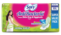 Sofy AntiBacteria XXL - 323mm | 50 Count pads | For Women Sanitary Pads | Keep Skin Dry | 6 Layer Deep Absorption | Herbal Shield | Hygiene & Herbs | X-Large