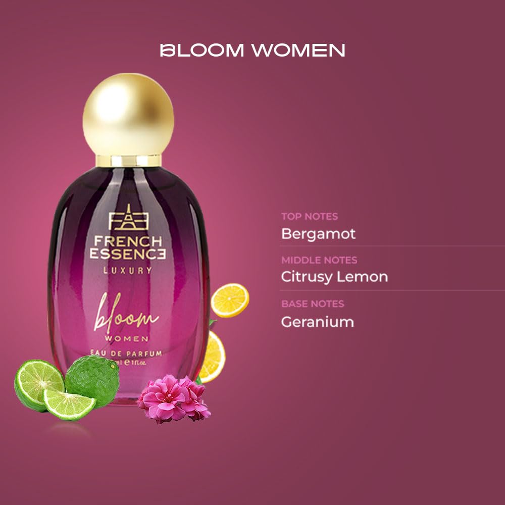 French Essence Bloom Eau de Parfum for Women | Long-Lasting Luxury Perfume | Ideal Gift for Wife & Girlfriend |30 ml Each | Pack of 2