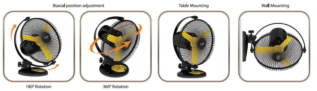 V-Guard Personal Fan- Selfee 225mm Yellow Black