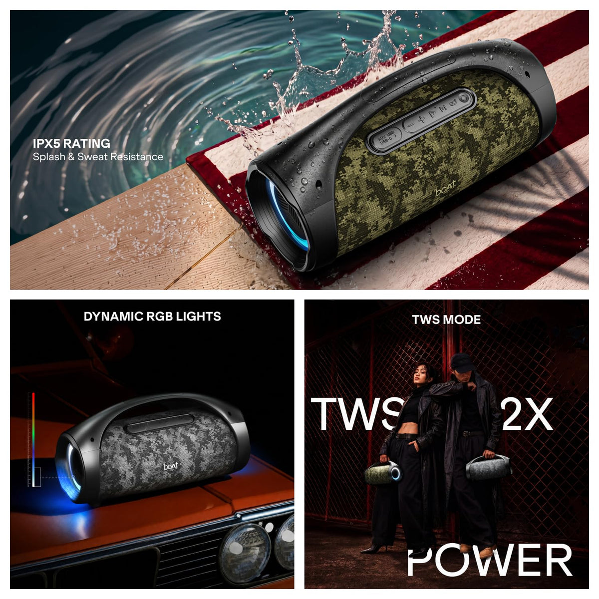 boAt Stone 900 w/ 80W Signature Sound, Up to 15 Hours Playtime, IPX5 Resistance, Type-C Charging, TWS Feature, Built-in Mic, Voice Assistant Portable...