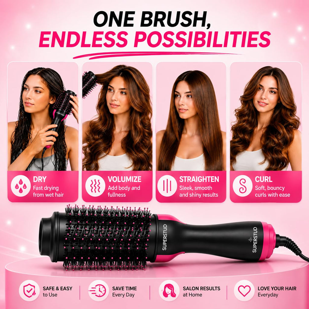 Hot Air Brush For Hair || Hair Dryer for Woman, Hair Straightener, Volumizer, Blow Dryer, Styling Professional 4 In 1