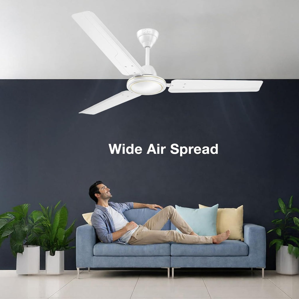 Havells REO Vaayu 1200mm ES Ceiling Fan | High Speed, High Air Delivery | Strong & Powerful, Air Delivery: 220CMM| RPM: 370| 2 Year Warranty |