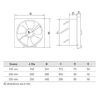 Havells Ventil Air DX 200mm Exhaust Fan | Strong Air Suction, Rust Proof Body and Dust Protection Shutters |Suitable for Bathroom, Kitchen, and Office| Warranty: 2 Years | (Pack of 1, Black)