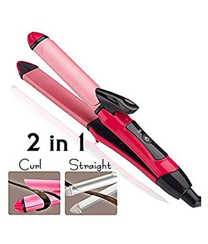 Vinsufy Nova Ceramic 2 In 1 Hair Straightener And Curler For Women New Nova Professional 2-in-1 Hair Straightener Curler NHC-2009