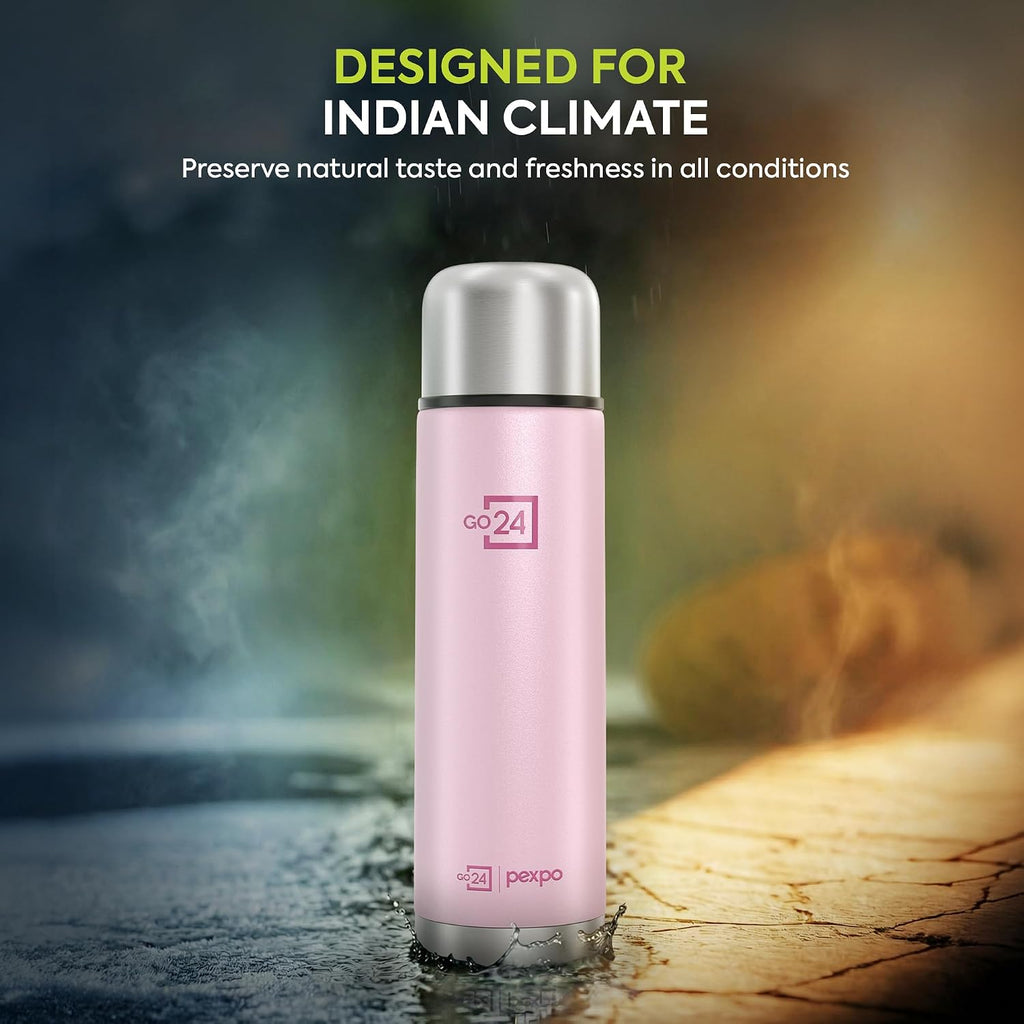 Stainless Steel Water Bottle Flamingo Baby Pink 1000ml