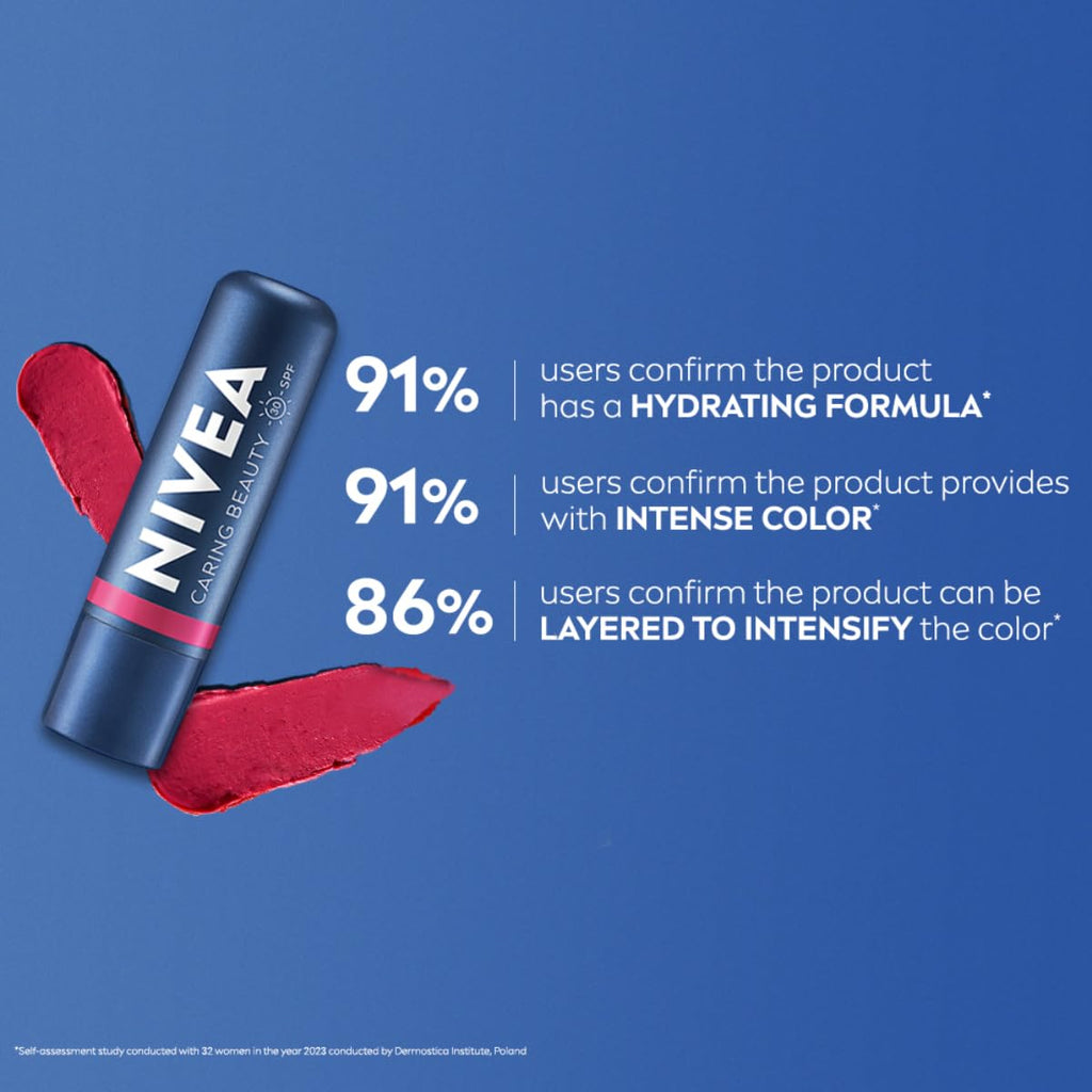 NIVEA Lip Caring Beauty Pink Lip Balm | Lip & Cheek Tint with SPF 30