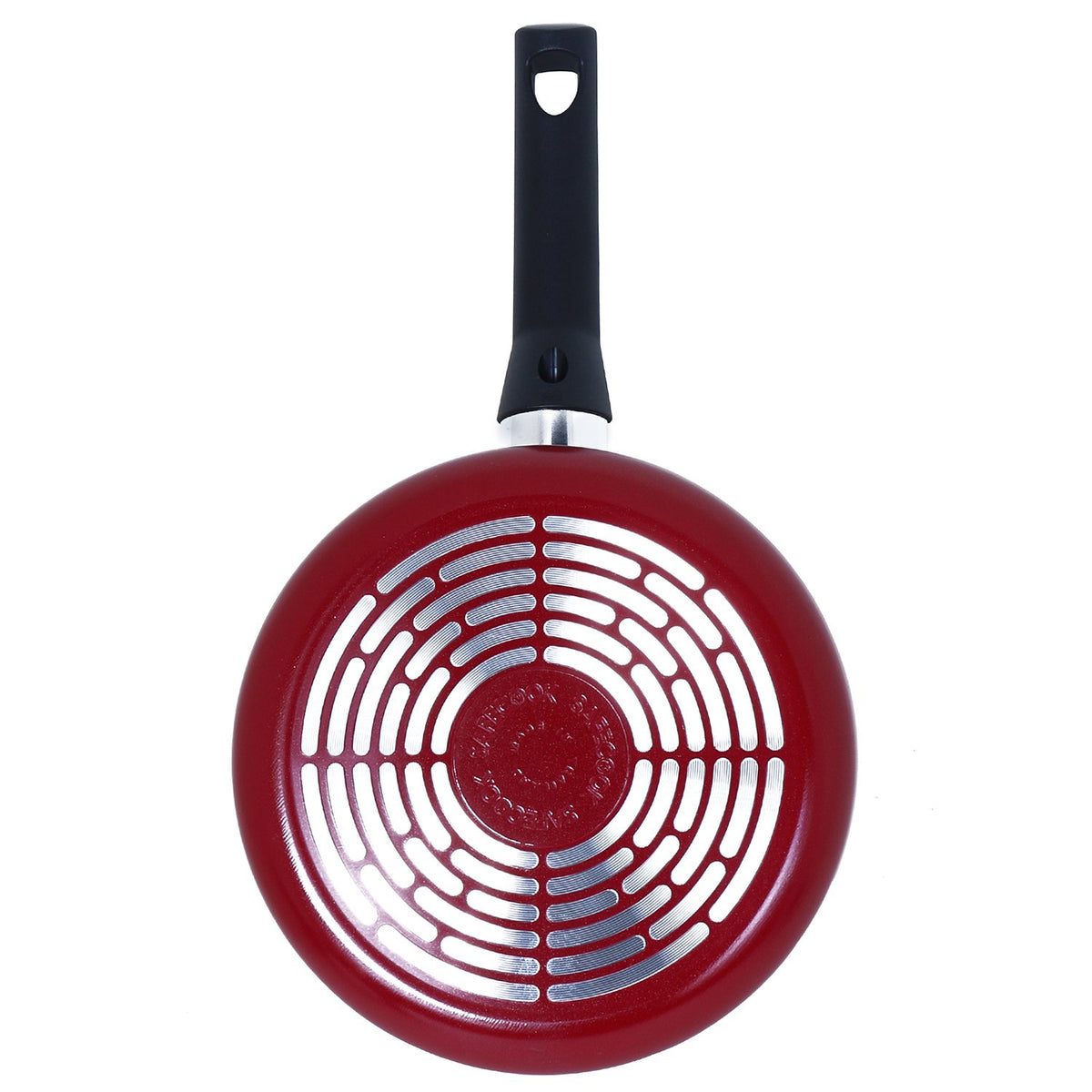 Meyer Safecook Non-Stick Aluminium Saucepan with Glass Lid, 16cm/1.9L, No PFOA & Lead, Steam Vent Lid,| Non Stick Cookware | Stay-Cool Handle, Gas & Electric Compatible, Red