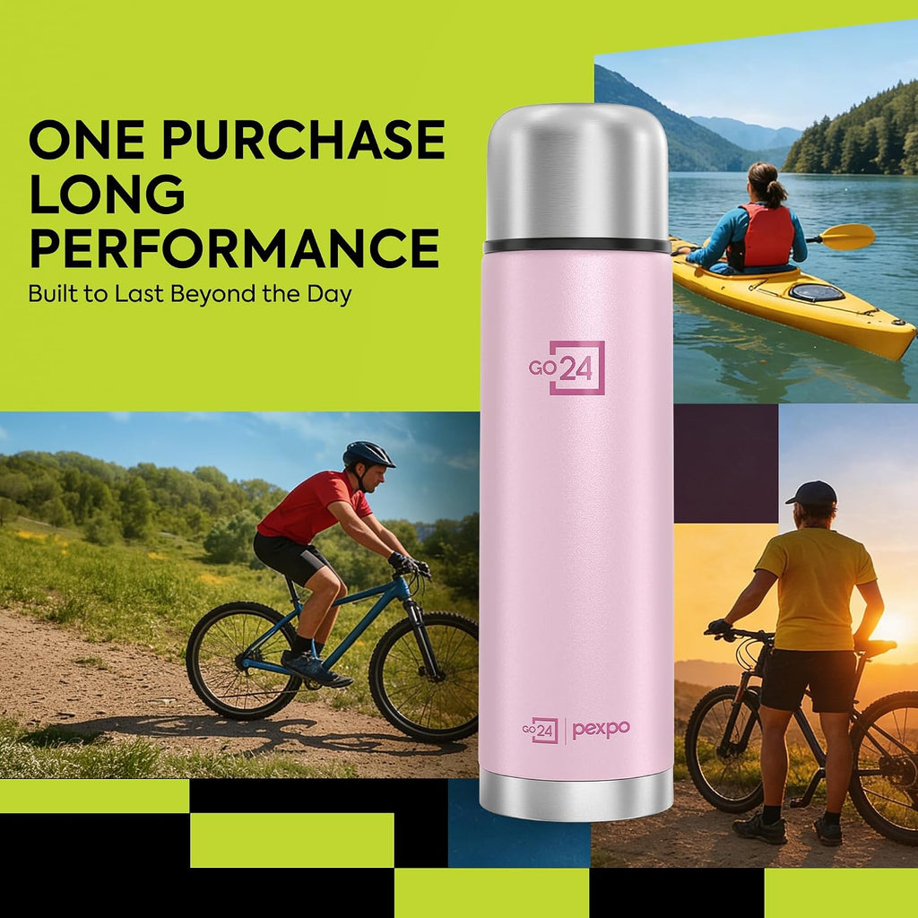 Stainless Steel Water Bottle Flamingo Baby Pink 1000ml