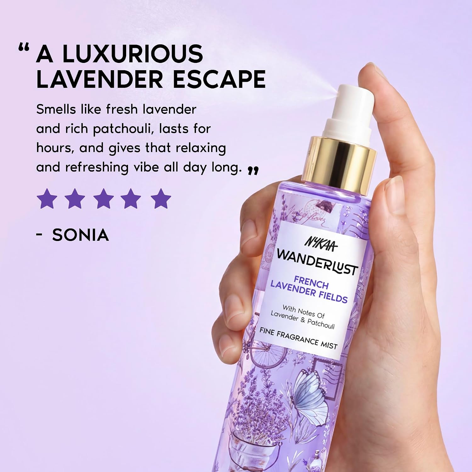 Nykaa Wanderlust French Lavender Fine Fragrance Mist 200 ml