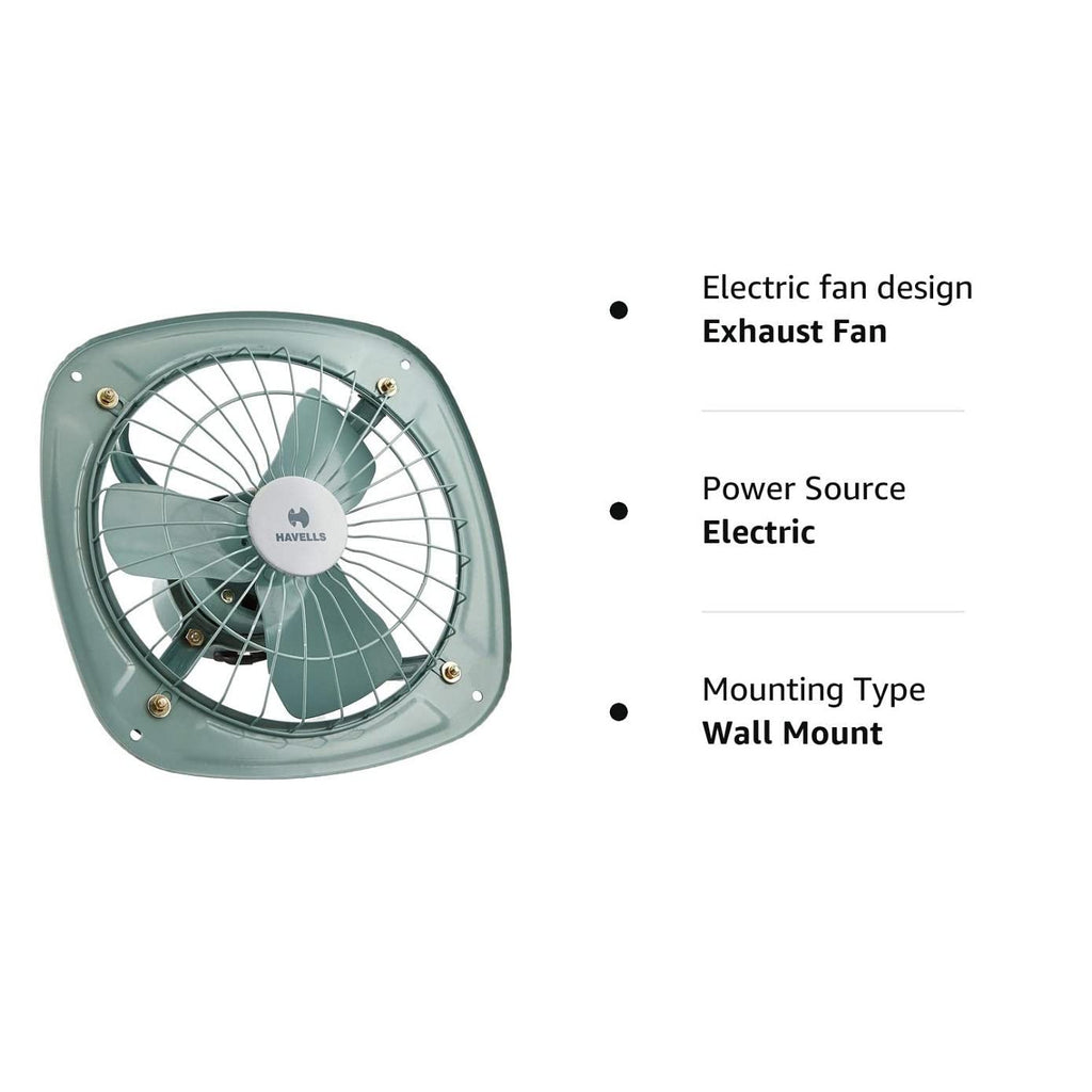 Havells Ventil Air DSP 230mm Exhaust Fan | Strong Air Suction, Rust Proof Body |Suitable for Bathroom, Kitchen, and Office| Warranty: 2 Years | (Pack of 1, Pista Green)