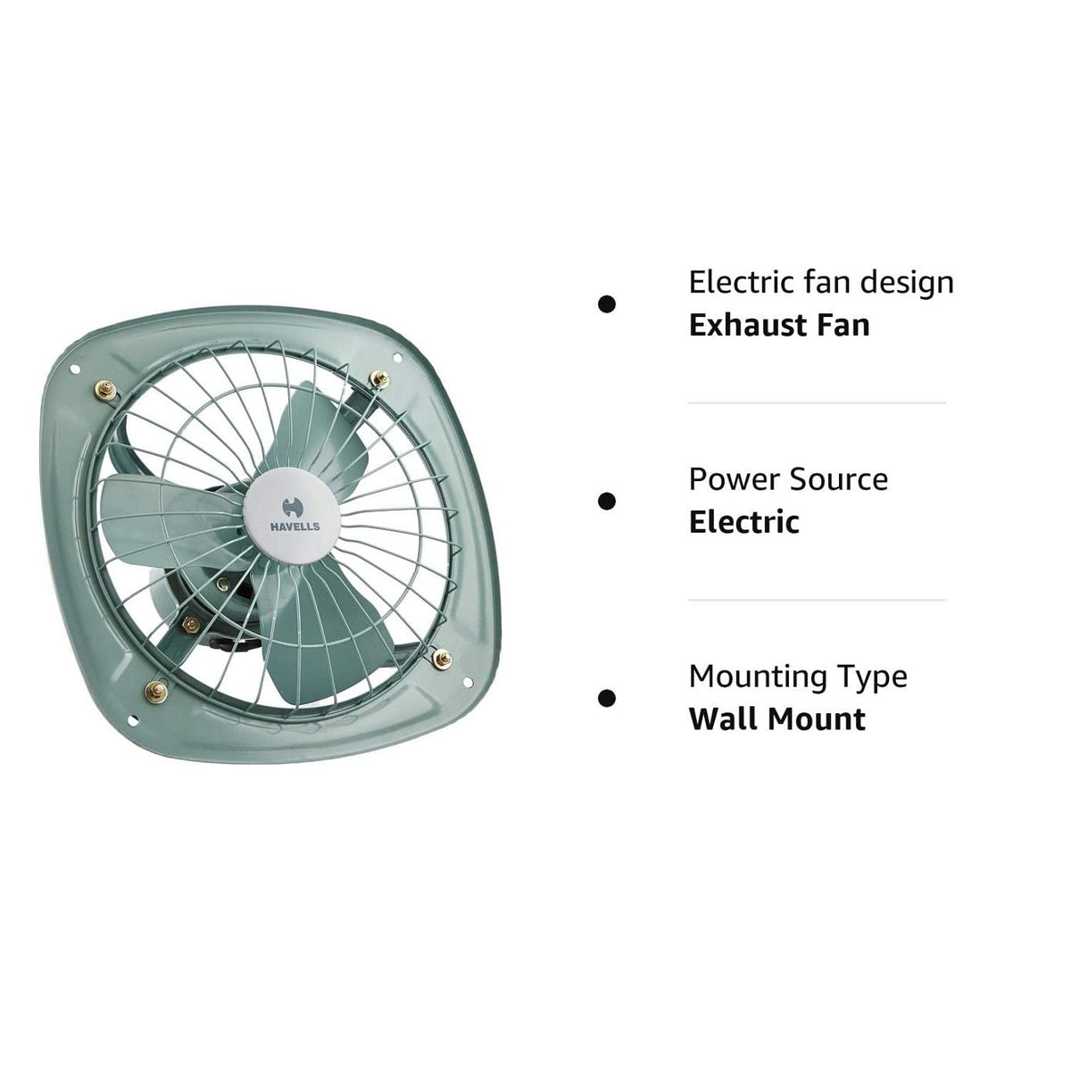 Havells Ventil Air DSP 230mm Exhaust Fan | Strong Air Suction, Rust Proof Body |Suitable for Bathroom, Kitchen, and Office| Warranty: 2 Years | (Pack of 1, Pista Green)