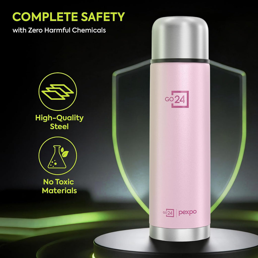 Stainless Steel Water Bottle Flamingo Baby Pink 1000ml